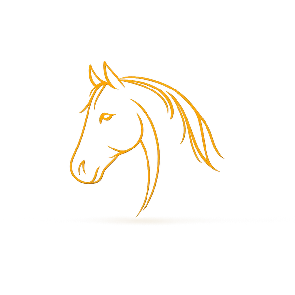 Line-art horse head profile icon