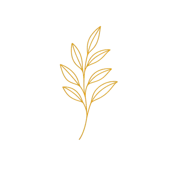 Line-art botanical leaf sprig icon
